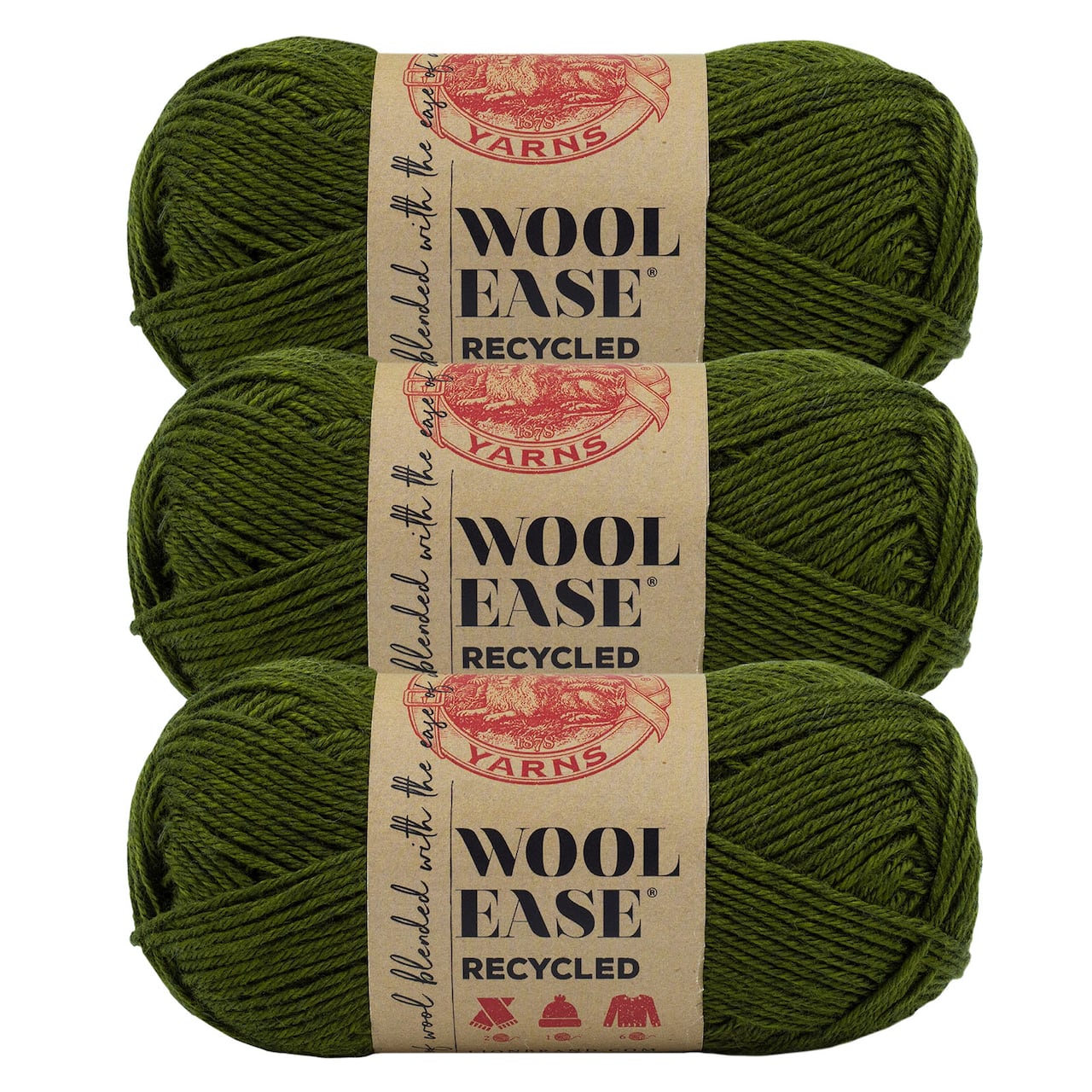 3 Pack Lion Brand® Wool-Ease® Recycled Solid Yarn